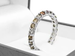 $1 No Reserve, 1.25 Carat Fancy Diamonds 3/4 Eternity Band, 14k White Gold Ring -Mode Bijouterie Magasin PXL 20230320 105235388 master