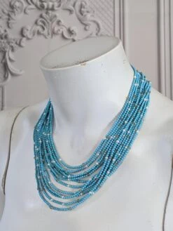 Unknown Seed Turquoise, Raw Diamond And Pearl Necklace -Mode Bijouterie Magasin PXL 20230602 204822736 master