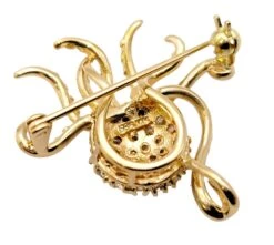 Unknown Delightful 14 Karat Polished Yellow Gold Octopus Brooch / Pendant With Diamonds 20 Unknown Delightful 14 Karat Polished Yellow Gold Octopus Brooch / Pendant With Diamonds -Mode Bijouterie Magasin PhotoRoom 20230327 141356 17 master