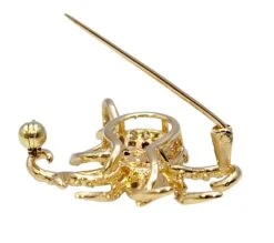 Unknown Delightful 14 Karat Polished Yellow Gold Octopus Brooch / Pendant With Diamonds 19 Unknown Delightful 14 Karat Polished Yellow Gold Octopus Brooch / Pendant With Diamonds -Mode Bijouterie Magasin PhotoRoom 20230327 141356 19 master