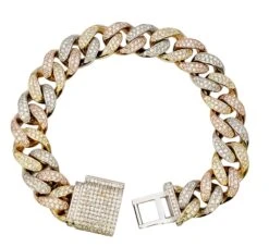 Unknown Tri-Tone Unisex Cuban Link Pave Diamond Bracelet In 14 Karat Gold 22 Unknown Tri-Tone Unisex Cuban Link Pave Diamond Bracelet In 14 Karat Gold -Mode Bijouterie Magasin PhotoRoom 20230425 132828 15 master