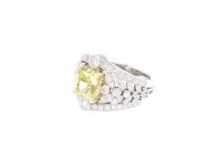 GIA Certified 3.15 Carats Fancy Brownish Greenish Yellow Diamond Ring -Mode Bijouterie Magasin PhotoRoom 20230614 104519 master