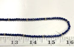 Faceted Lapis Bead Necklace With Yellow Gold Accents, 34 Inches -Mode Bijouterie Magasin Photo 2022 06 21 8 07 41 AM master