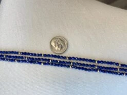 Faceted Lapis Bead Necklace With Yellow Gold Accents, 34 Inches -Mode Bijouterie Magasin Photo 2022 06 21 8 07 46 AM master