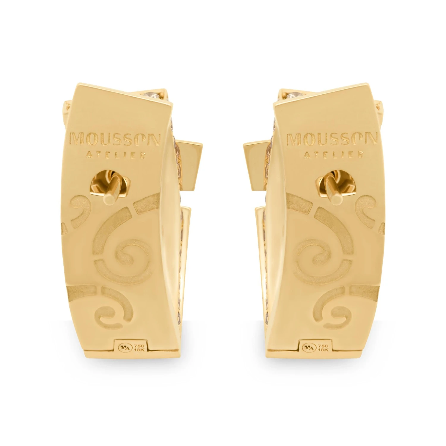 Champagne Diamonds 18 Karat Yellow Gold Veil Earrings 5 Champagne Diamonds 18 Karat Yellow Gold Veil Earrings – Image 3