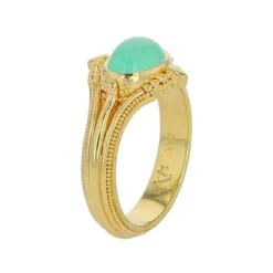 Kent Raible 18 Karat Gold Chrysoprase Cocktail Ring With Fine Granulation 14 Kent Raible 18 Karat Gold Chrysoprase Cocktail Ring With Fine Granulation -Mode Bijouterie Magasin R0698 01 master
