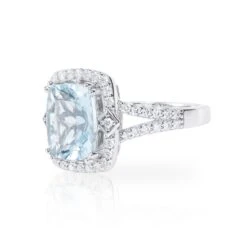2.72 Carat Aquamarine Elegant Ring In 18 Karat White Gold With White Diamond 9 2.72 Carat Aquamarine Elegant Ring In 18 Karat White Gold With White Diamond -Mode Bijouterie Magasin R1444 2 Copy master