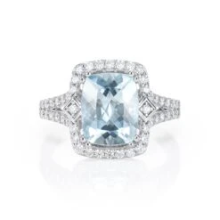 2.72 Carat Aquamarine Elegant Ring In 18 Karat White Gold With White Diamond 8 2.72 Carat Aquamarine Elegant Ring In 18 Karat White Gold With White Diamond -Mode Bijouterie Magasin R1444 master