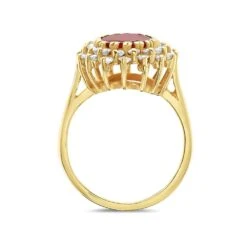 Unknown 14 Karat Yellow Gold Ruby And Diamond Ring 7 Unknown 14 Karat Yellow Gold Ruby And Diamond Ring -Mode Bijouterie Magasin R195 A master
