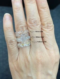 JR Rose Cut Diamond Dangling Ring 18 Karat White Gold -Mode Bijouterie Magasin R2314C master