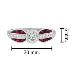 Unknown Diamond And Ruby Art Deco Style Solitaire Ring In 18K White Gold -Mode Bijouterie Magasin R2642 DO SD R9 6 master