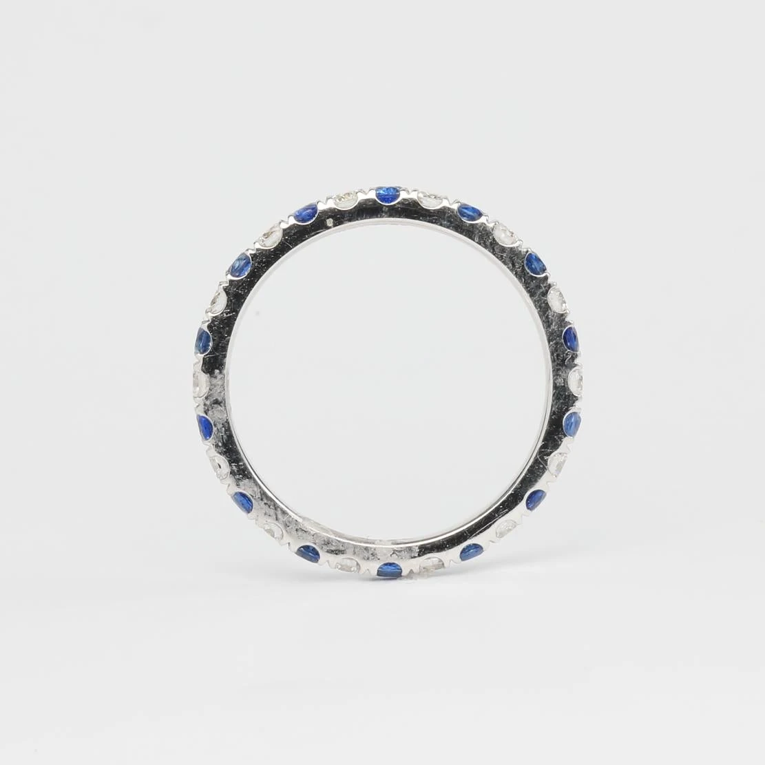 Unknown Sapphire And Diamonds And 18K White Gold Eternity Band 6 Unknown Sapphire And Diamonds And 18K White Gold Eternity Band – Image 4