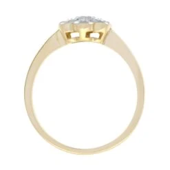 Unknown Fleur Diamond Cluster Ring And Earrings Set In White Top Yellow Edge 19 Unknown Fleur Diamond Cluster Ring And Earrings Set In White Top Yellow Edge -Mode Bijouterie Magasin R4182 D2 YG 5 master