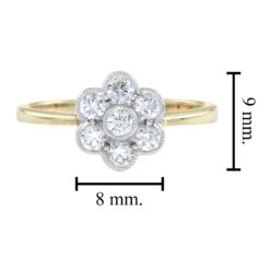 Unknown Fleur Diamond Cluster Ring And Earrings Set In White Top Yellow Edge 20 Unknown Fleur Diamond Cluster Ring And Earrings Set In White Top Yellow Edge -Mode Bijouterie Magasin R4182 D2 YG 6 master