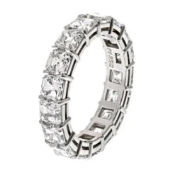 Unknown Handmade Platinum 7.82cttw Diamond Asscher Cut Eternity Band 7 Unknown Handmade Platinum 7.82cttw Diamond Asscher Cut Eternity Band -Mode Bijouterie Magasin RR8912 A master