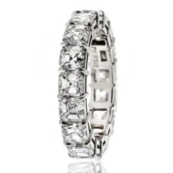 Unknown Handmade Platinum 7.82cttw Diamond Asscher Cut Eternity Band 10 Unknown Handmade Platinum 7.82cttw Diamond Asscher Cut Eternity Band -Mode Bijouterie Magasin RR8912 master