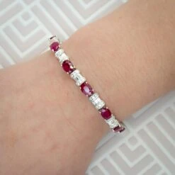 Unknown Modern Ruby, Diamond And White Gold Bracelet -Mode Bijouterie Magasin S21215T master