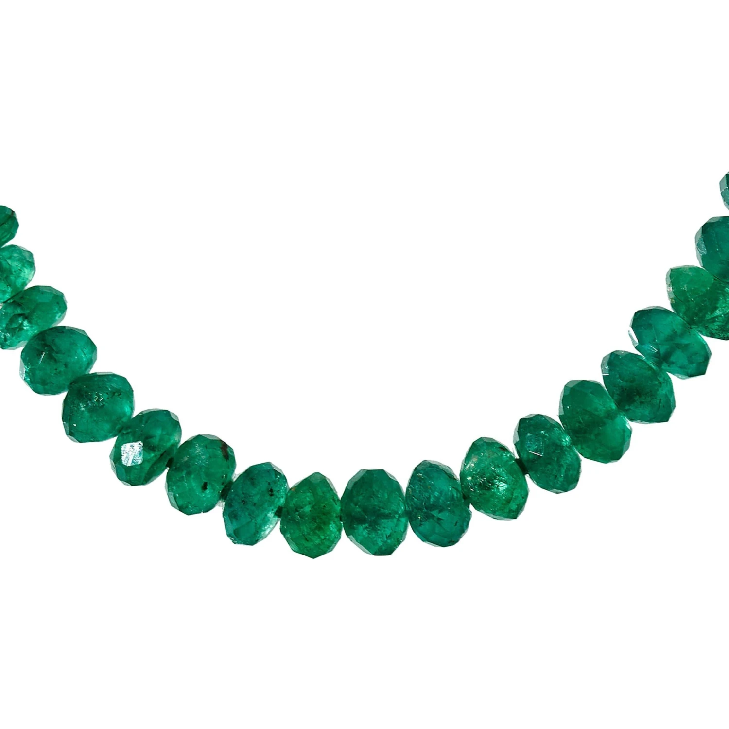 Unknown Modern Faceted Emerald Bead Bracelet With Platinum And Diamond Clasp 5 Unknown Modern Faceted Emerald Bead Bracelet With Platinum And Diamond Clasp – Image 3
