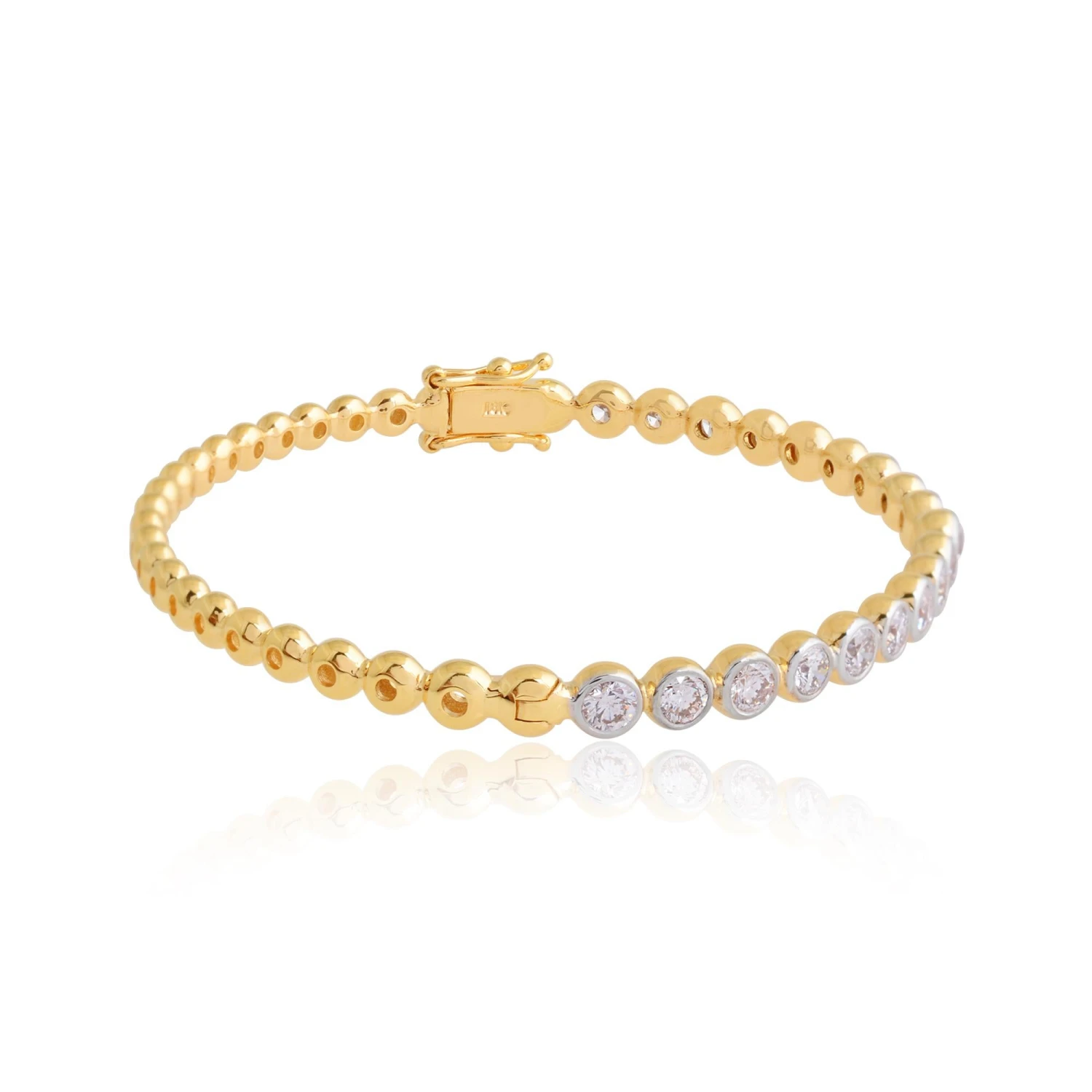 2.50 Carat Single Line Natural Diamond Bracelet Solid 14k Yellow Gold Jewelry 4 2.50 Carat Single Line Natural Diamond Bracelet Solid 14k Yellow Gold Jewelry – Image 2