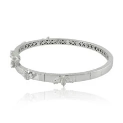 1.62Ct Pear Diamond Wrap Bangle Bracelet 18 Karat White Gold Handmade Jewelry -Mode Bijouterie Magasin SEB 6047H 2 master