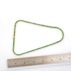 Real Round Zambian Emerald Gemstone Tennis Chain Necklace 18 Karat Yellow Gold 14 Real Round Zambian Emerald Gemstone Tennis Chain Necklace 18 Karat Yellow Gold -Mode Bijouterie Magasin SECH 7017 114 master