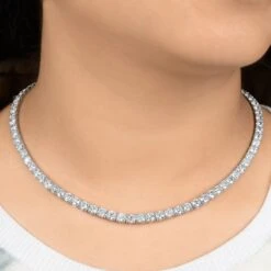 26.10 Carat Diamond Tennis Chain Necklace 18 Karat White Gold Handmade Jewelry -Mode Bijouterie Magasin SECH 7195 4 master