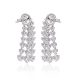 3.03 Carat Round Diamond Dangle Earrings 18 Karat White Gold Handmade Jewelry -Mode Bijouterie Magasin SEE 14144B 21 master