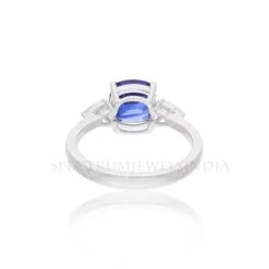 Natural Blue Sapphire Gemstone Ring Pear Diamond 18 Karat White Gold Jewelry -Mode Bijouterie Magasin SER 23193 2 master