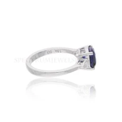 Natural Blue Sapphire Gemstone Ring Pear Diamond 18 Karat White Gold Jewelry -Mode Bijouterie Magasin SER 23193 3 master