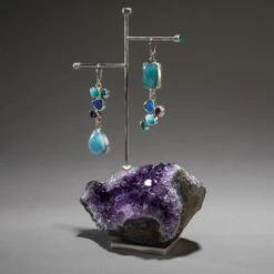 Studio Greytak 'Larimar Earrings On Amethyst' With Opal And Apitite -Mode Bijouterie Magasin SG larimar amethyst earrings 9943 master
