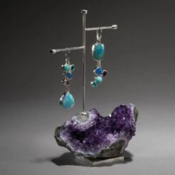 Studio Greytak 'Larimar Earrings On Amethyst' With Opal And Apitite -Mode Bijouterie Magasin SG larimar amethyst earrings 9979 master