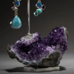 Studio Greytak 'Larimar Earrings On Amethyst' With Opal And Apitite -Mode Bijouterie Magasin SG larimar amethyst earrings 9982 master