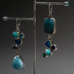 Studio Greytak 'Larimar Earrings On Amethyst' With Opal And Apitite -Mode Bijouterie Magasin SG larimar amethyst earrings 9992 master