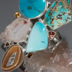 Studio Greytak 'Turquoise Bracelet On Himalayan Quartz' With Citrine & Sunstone -Mode Bijouterie Magasin SG turquoise bracelet quartz 333001110 9529 master