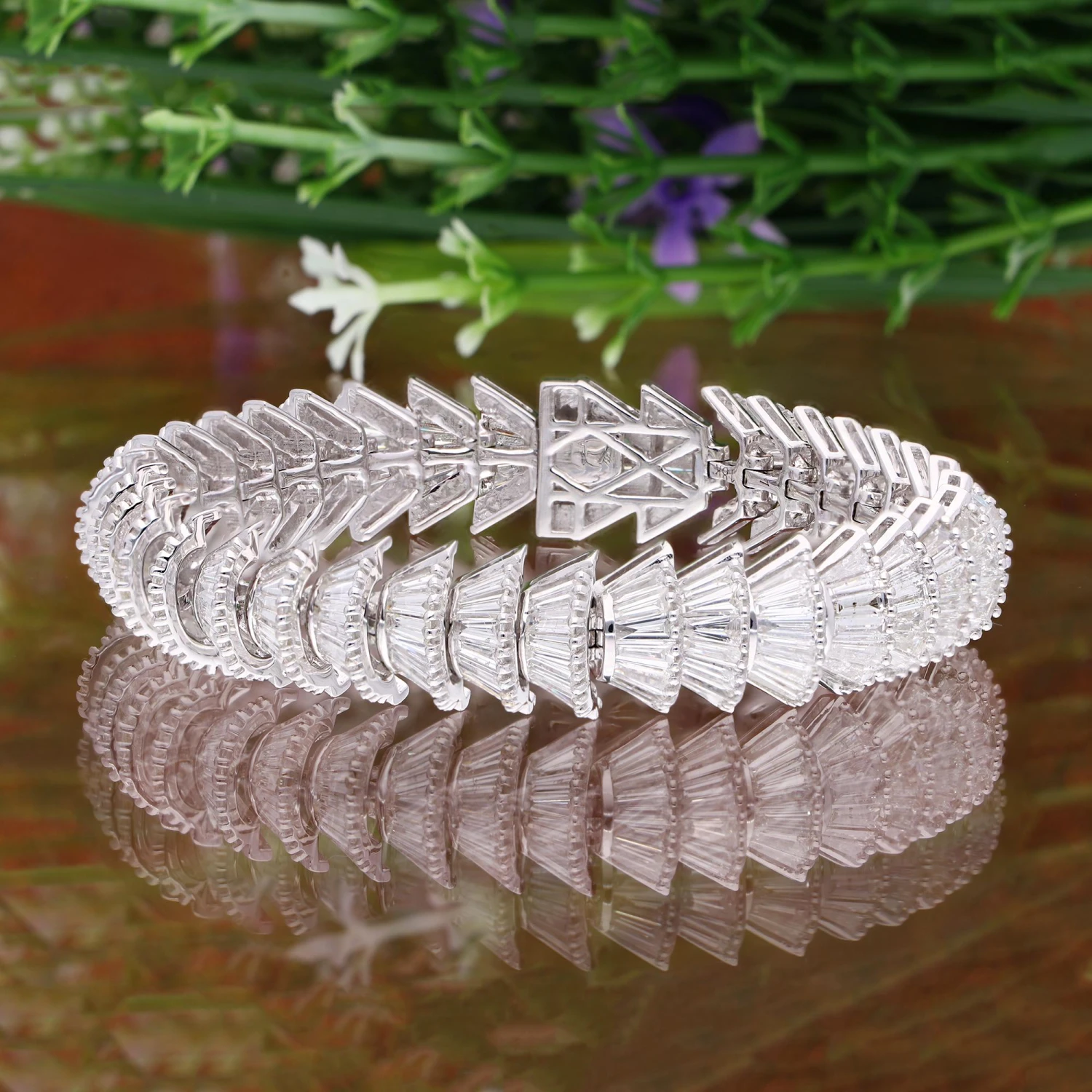 15 Ct SI Clarity HI Color Baguette Diamond Bracelet 14 Karat White Gold Jewelry 8 15 Ct SI Clarity HI Color Baguette Diamond Bracelet 14 Karat White Gold Jewelry – Image 6