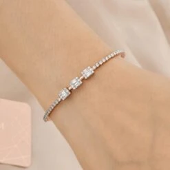 1.45 Carat Baguette Diamond Pave Bracelet 14k Rose Gold Lobster Clasp Jewelry 11 1.45 Carat Baguette Diamond Pave Bracelet 14k Rose Gold Lobster Clasp Jewelry -Mode Bijouterie Magasin SJEB 3008 58 master