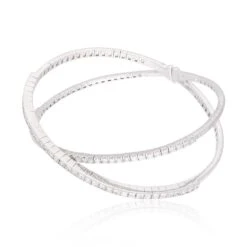 SI/HI Princess Round Diamond Criss Cross Bangle Bracelet 14 Karat White Gold -Mode Bijouterie Magasin SJEB 3026 21 master