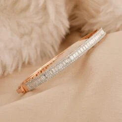 4.90 Carat Round & Baguette Shape Diamond Bracelet 14 Karat Rose Gold Jewelry -Mode Bijouterie Magasin SJEB 3030 4 master