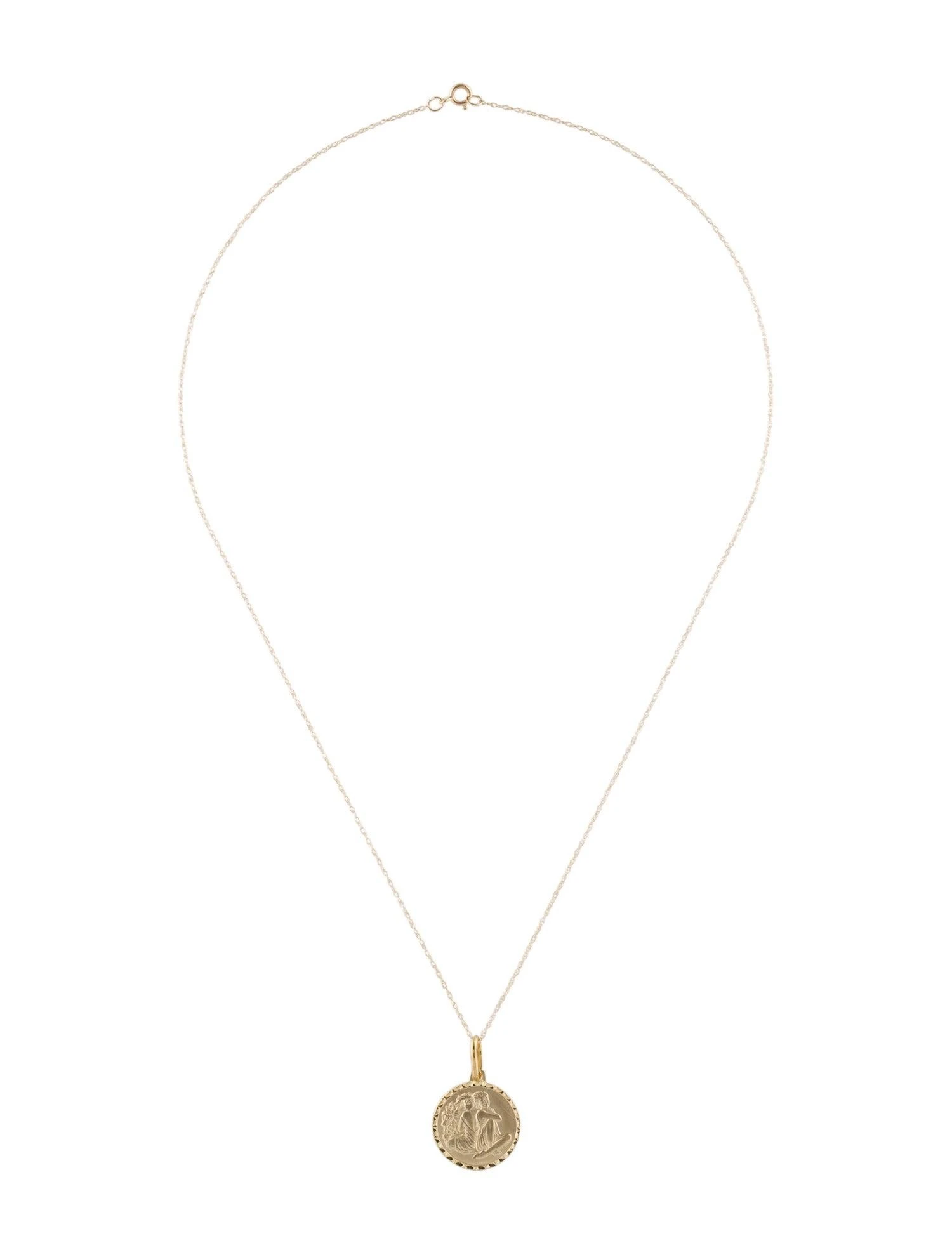 Unknown 14k Yellow Gold Zodiac Pendant Necklace, Gemini 4 Unknown 14k Yellow Gold Zodiac Pendant Necklace, Gemini – Image 2