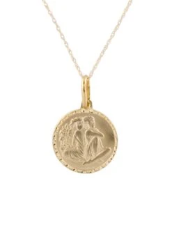 Unknown 14k Yellow Gold Zodiac Pendant Necklace, Gemini 11 Unknown 14k Yellow Gold Zodiac Pendant Necklace, Gemini -Mode Bijouterie Magasin SP GEM master