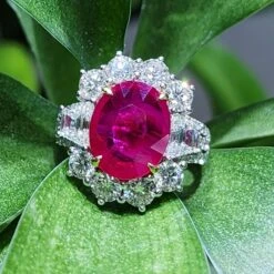 Vintage 5.04 Carat Burmese Ruby Diamond Ring GRS Certified 18 Karat White Gold -Mode Bijouterie Magasin SR 04503 01 master