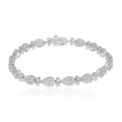 2.90 Carat CVD Diamond Charm Bracelet 10 Karat White Gold Handmade Fine Jewelry -Mode Bijouterie Magasin STBR 4123A 1 master