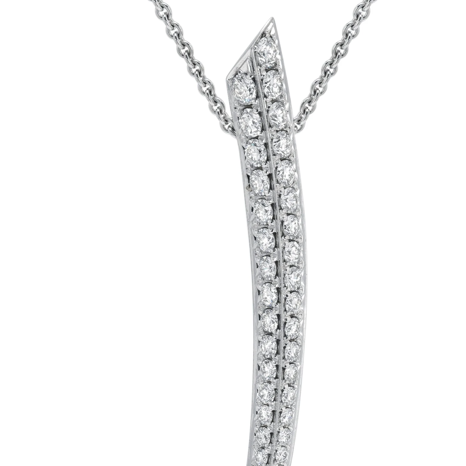 Sabre Fine Large Necklace - 18 Carat White Gold And 2.64 Carat Diamond 6 Sabre Fine Large Necklace - 18 Carat White Gold And 2.64 Carat Diamond – Image 4