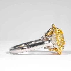 Shreve, Crump & Low GIA Certified 8.02 Carat Fancy Yellow Asscher Diamond Ring -Mode Bijouterie Magasin Side2 10 master