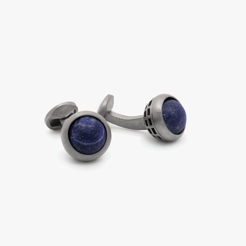 Sterling Silver Revolve Cufflinks With Lapis 6 Sterling Silver Revolve Cufflinks With Lapis – Image 4