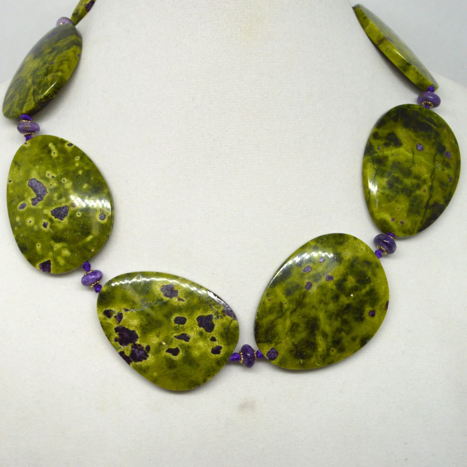 Decadent Jewels Stitchite And Charoite Gold Necklace 6 Decadent Jewels Stitchite And Charoite Gold Necklace – Image 4