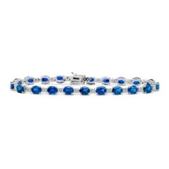 Roman Malakov 12.56 Carat Total Oval Cut Blue Sapphire & Diamond Tennis Bracelet 10 Roman Malakov 12.56 Carat Total Oval Cut Blue Sapphire & Diamond Tennis Bracelet -Mode Bijouterie Magasin TB741 A1 master