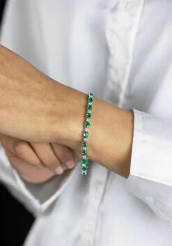 7.27 Carats Total Oval Cut Colombian Emerald & Diamond Tennis Bracelet 13 7.27 Carats Total Oval Cut Colombian Emerald & Diamond Tennis Bracelet -Mode Bijouterie Magasin TB742 2 master