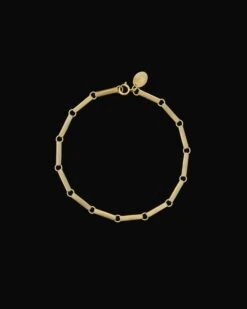 Tiana Marie Combes Yellow Gold Solid Rectangular Bar Link Chain Bracelet 8 Tiana Marie Combes Yellow Gold Solid Rectangular Bar Link Chain Bracelet -Mode Bijouterie Magasin TMC EstateChainBracelet Gold II master