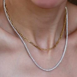 Unknown Diamond Tennis Collier Necklace -Mode Bijouterie Magasin Tennis diamond Collier master